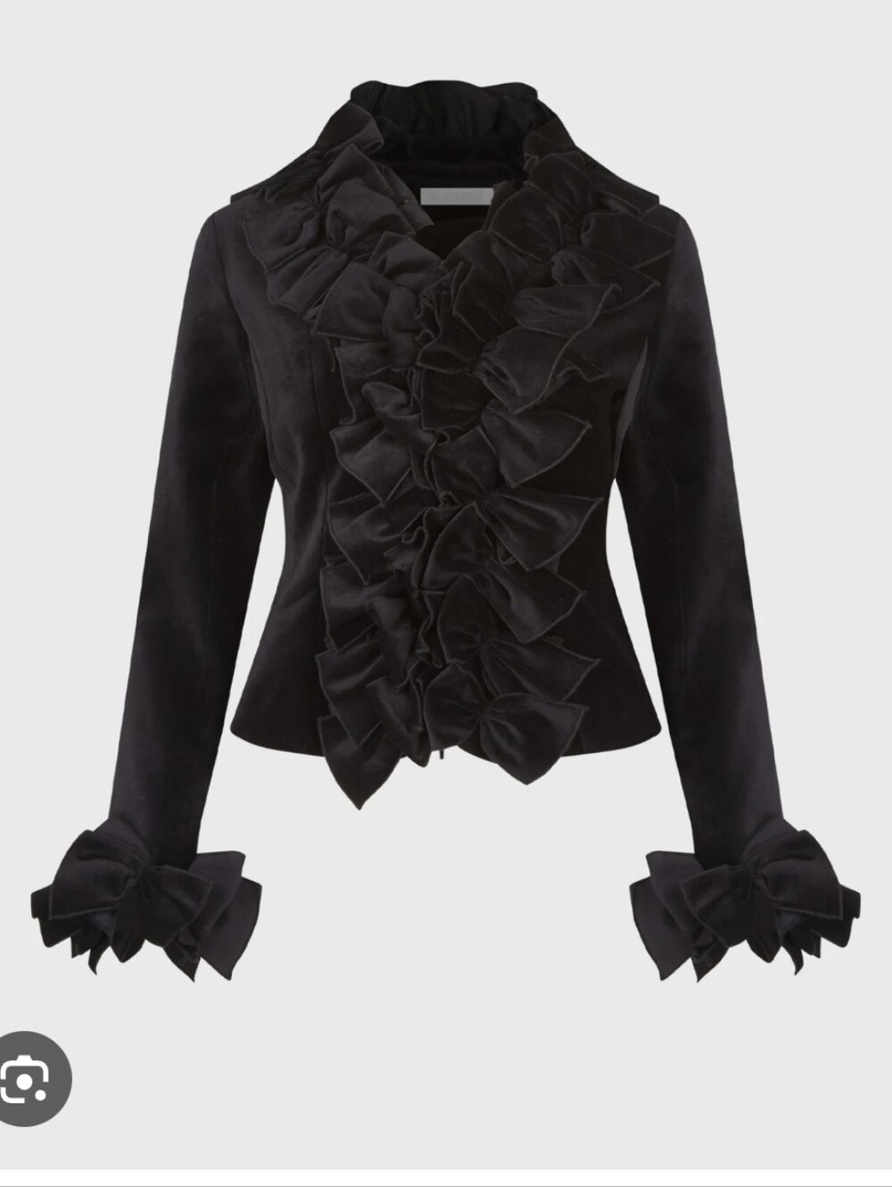 Ravel Black Ruffle Velvet Jacket - Women